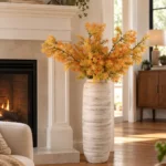 Modern vase decor styled in a cozy contemporary home